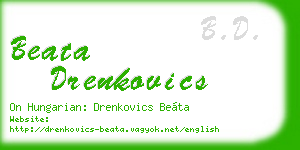 beata drenkovics business card