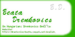 beata drenkovics business card